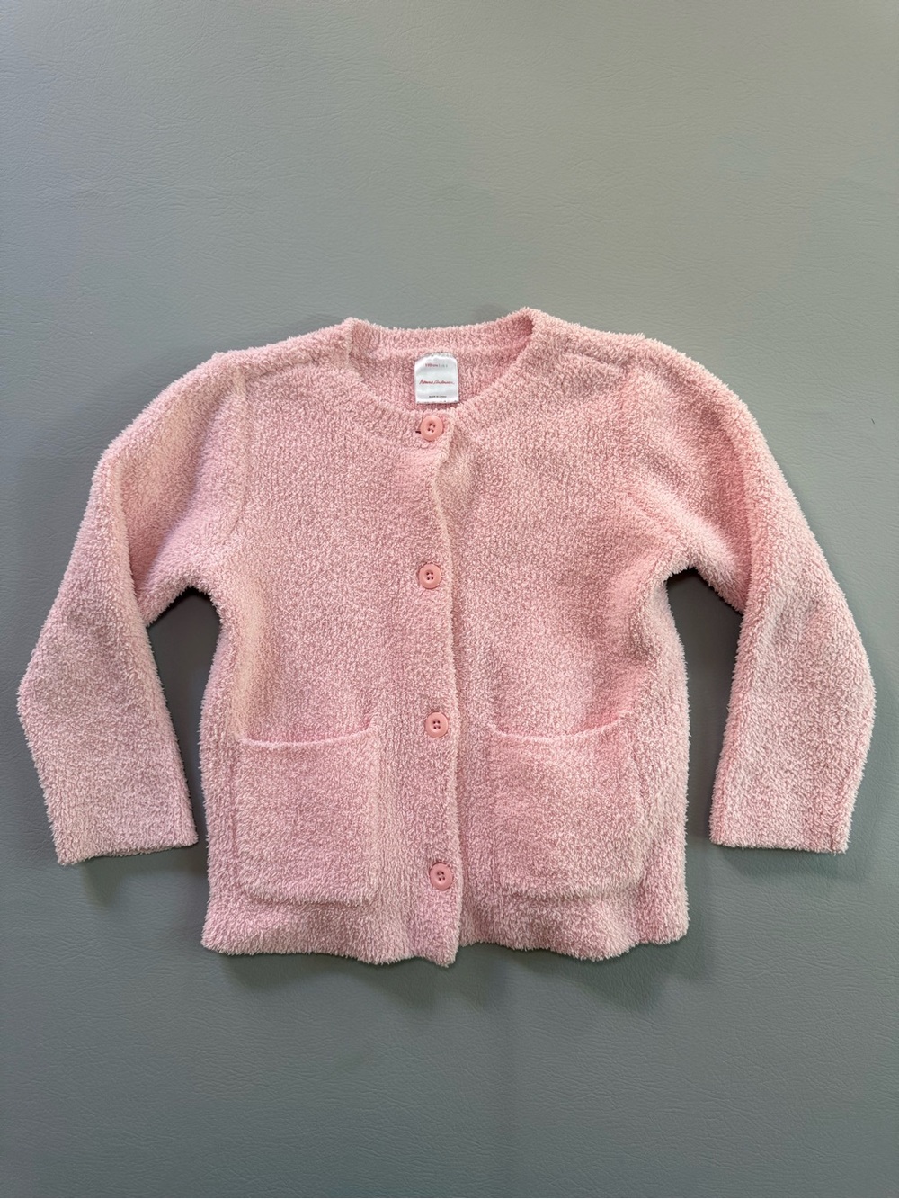Hanna Andersson Girls Pink Marshmallow Cardigan with Pockets size 5T 110cm